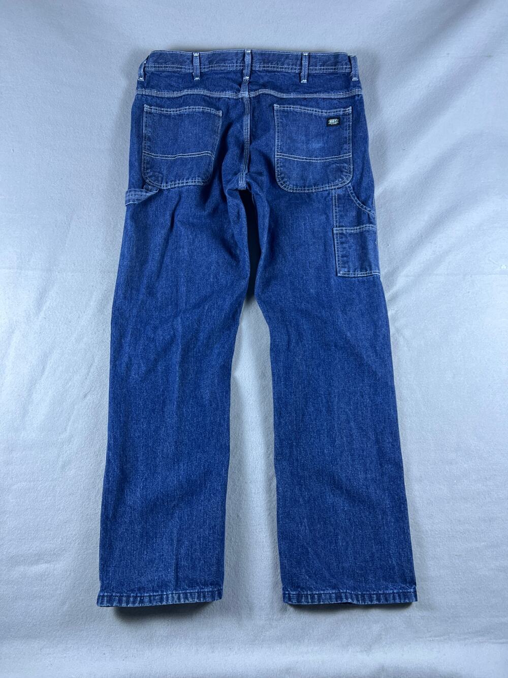KEY Carpenter Jeans Pants Mens 38x32 Blue Straight Leg Medium Wash Utility Work